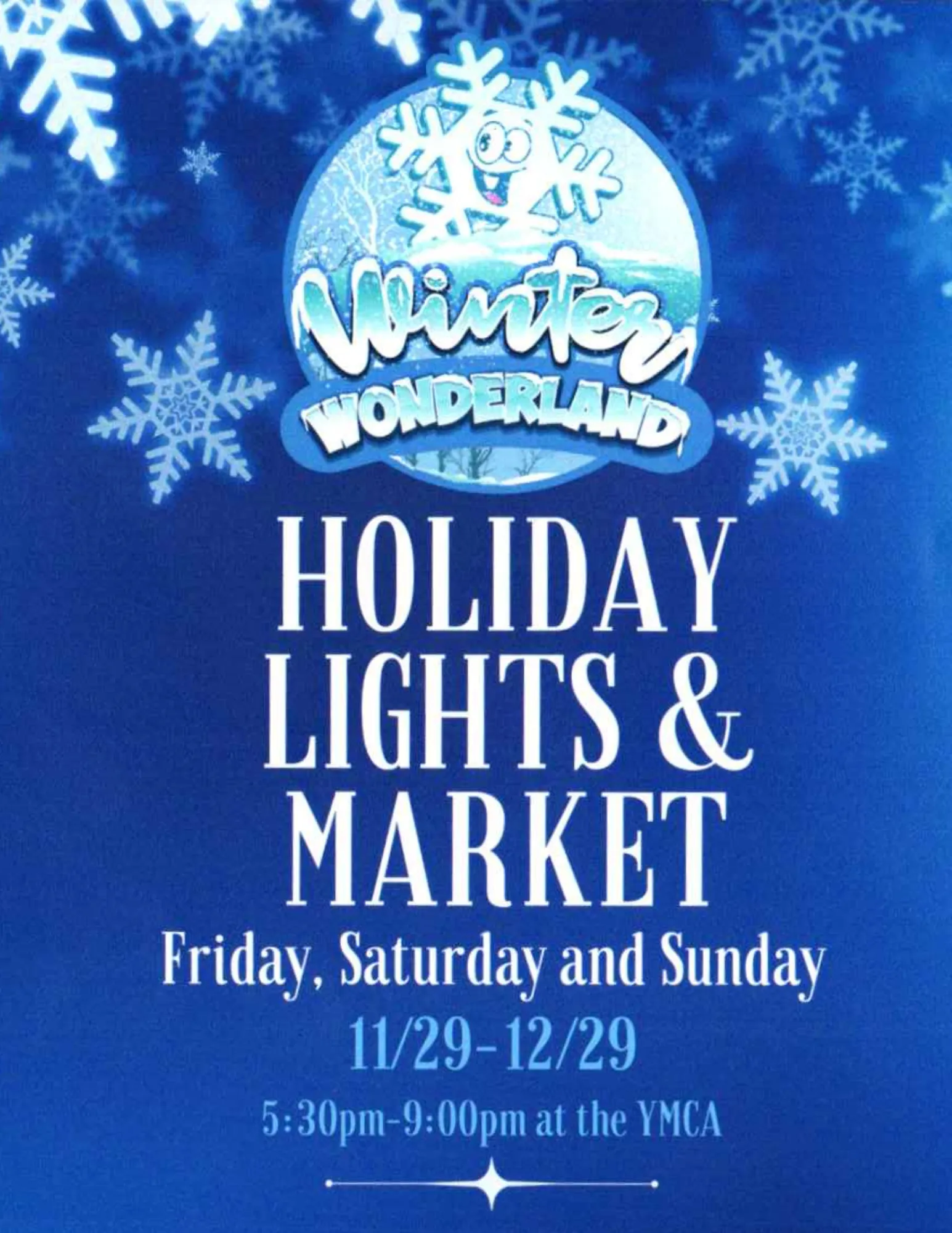 Blue flyer with Winter Wonderland Logo